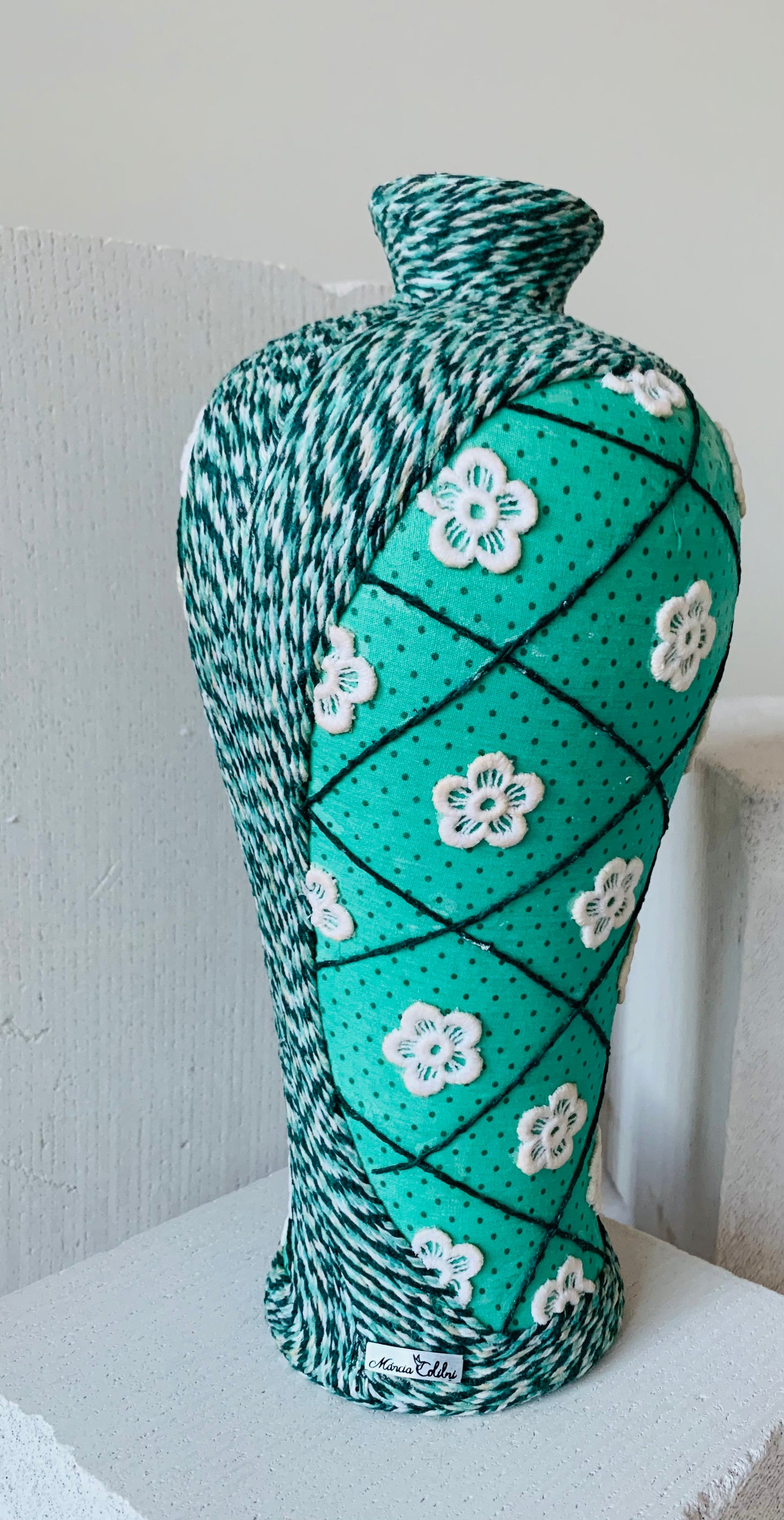 Green Polka Vase